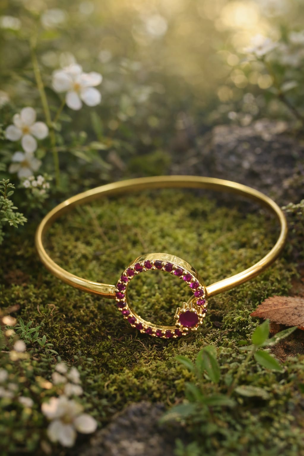 Emerald Circle Designer Gold Bangle