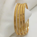 Layered Line Design Gold Bangles