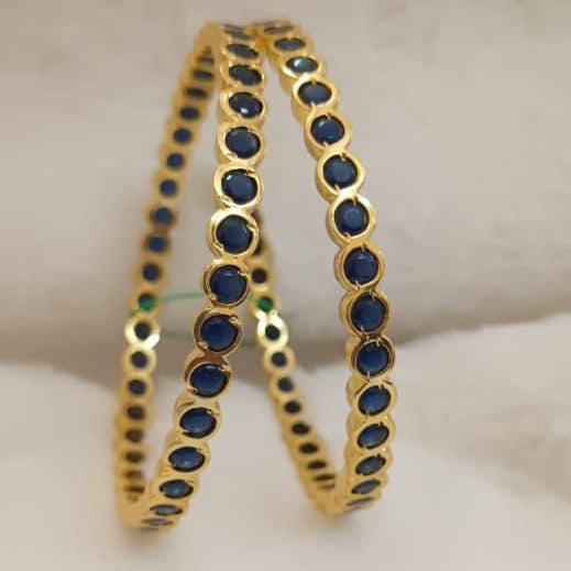 Blue Stone Gold Bangle