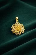 Floral Filigree Gold Pendant