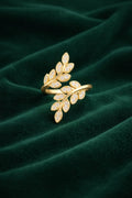 Leaf Crystal Wrap Ring