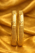 Traditional Floral Engraved Gold Bangles