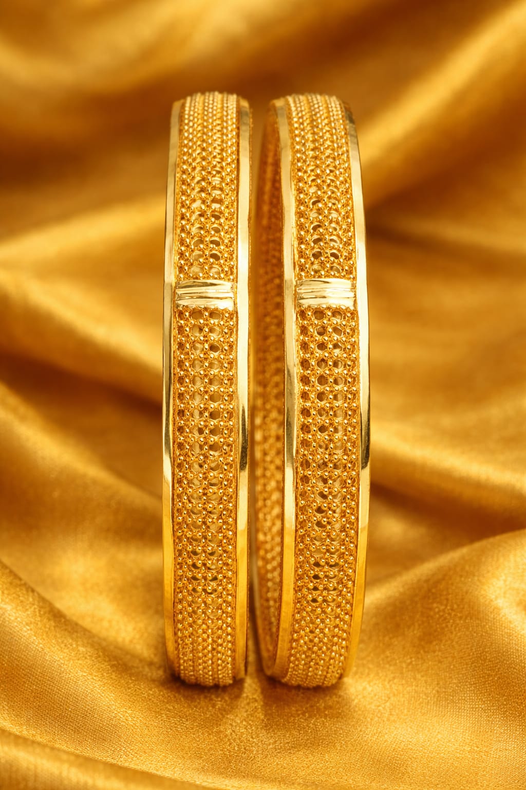Classic Textured Heritage Gold Bangles