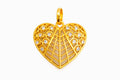 Elegant Heart Gold Pendant with Crystal Stones – Modern Ethnic Fusion