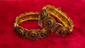 Traditional Indian Antique Gold-finish Kadas