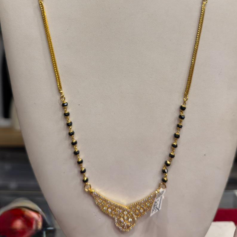 Gold Finish Mangalsutra with Statement Pendant