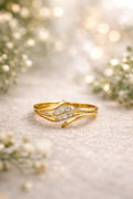 Elegant Double Curve Gold Ring