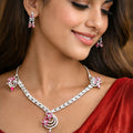 Pink Stone Designer Necklace Set