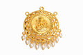 Elegant Lakshmi Filigree Gold Pendant with Pearl Drops