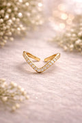 Chevron Diamond Style Gold Ring