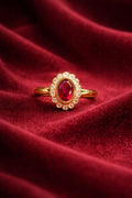Ruby Oval Halo Ring
