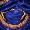 Ruby Border Gold Choker Necklace