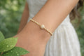 Pave Ball Charm Gold Bracelet