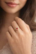 Ruby Heart Halo Ring