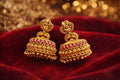Temple Design Antique Gold Jhumka Earrings