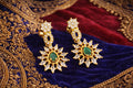 Emerald Teardrop Designer Gold Earrings