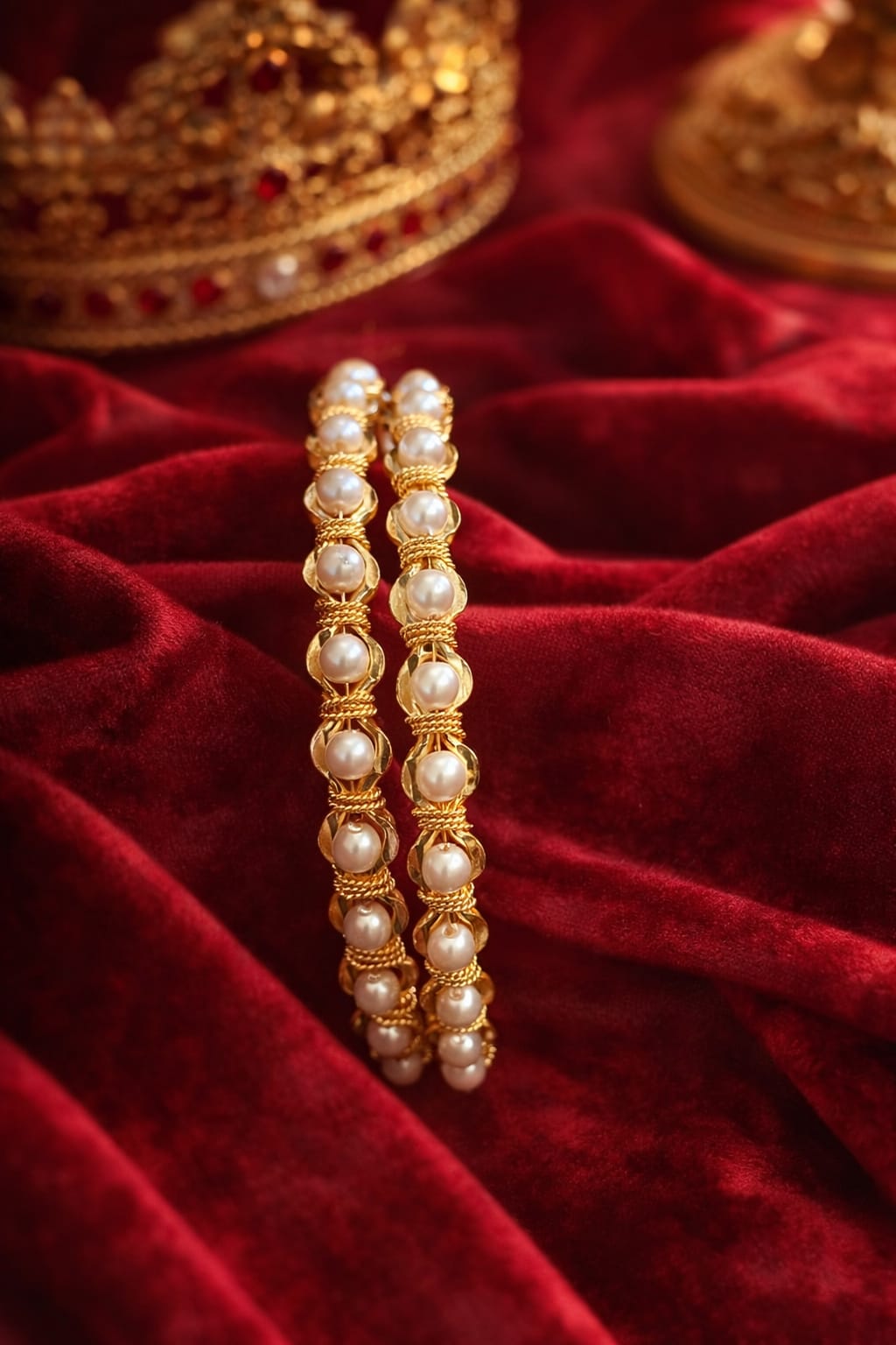 Pearl Grace Traditional Gold Bangles