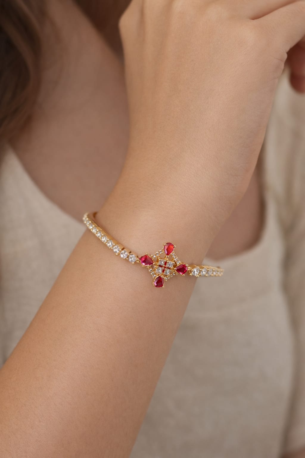 Ruby Star Sparkle Bracelet