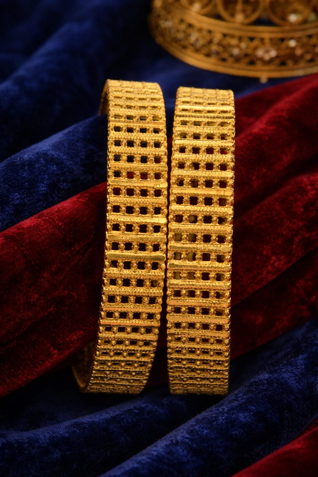 Classic Textured Gold Statement Bangles