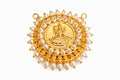Divine Lakshmi Gold Pendant with Pearl Halo – Traditional Temple Jewellery