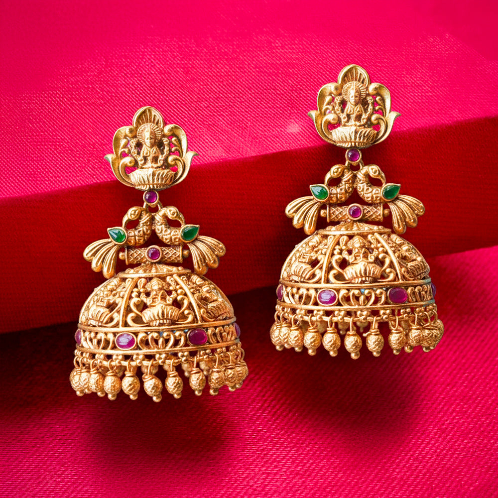 Heritage Temple Jhumka Earrings