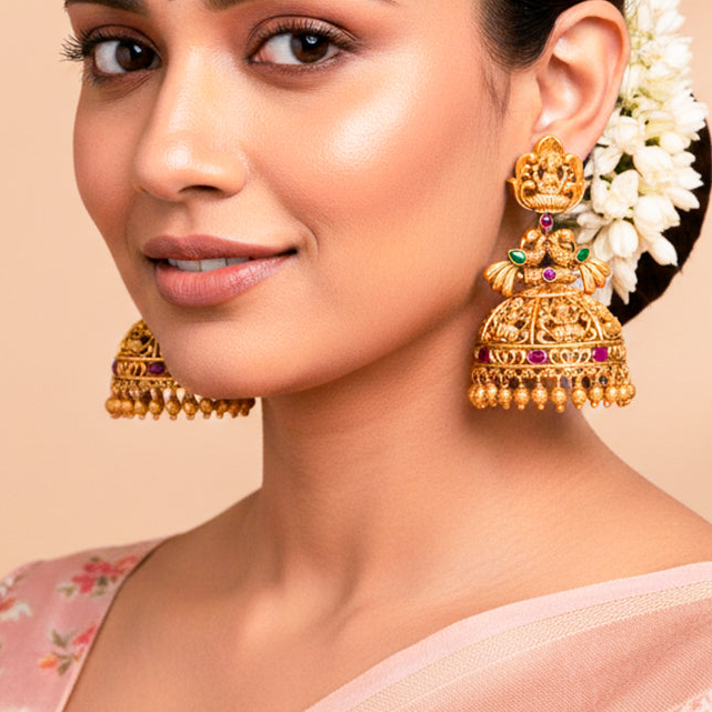 Heritage Temple Jhumka Earrings