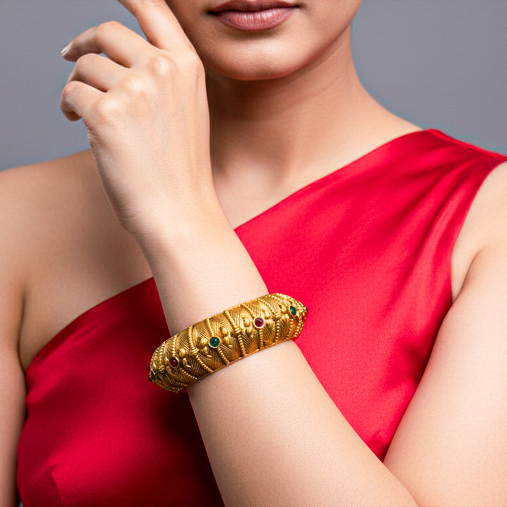 Traditional Indian Antique Gold-finish Bangles