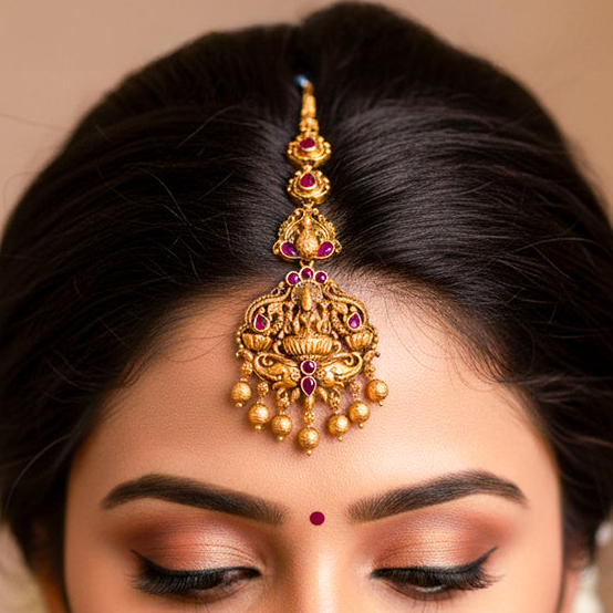 Traditional gold temple maangteeka