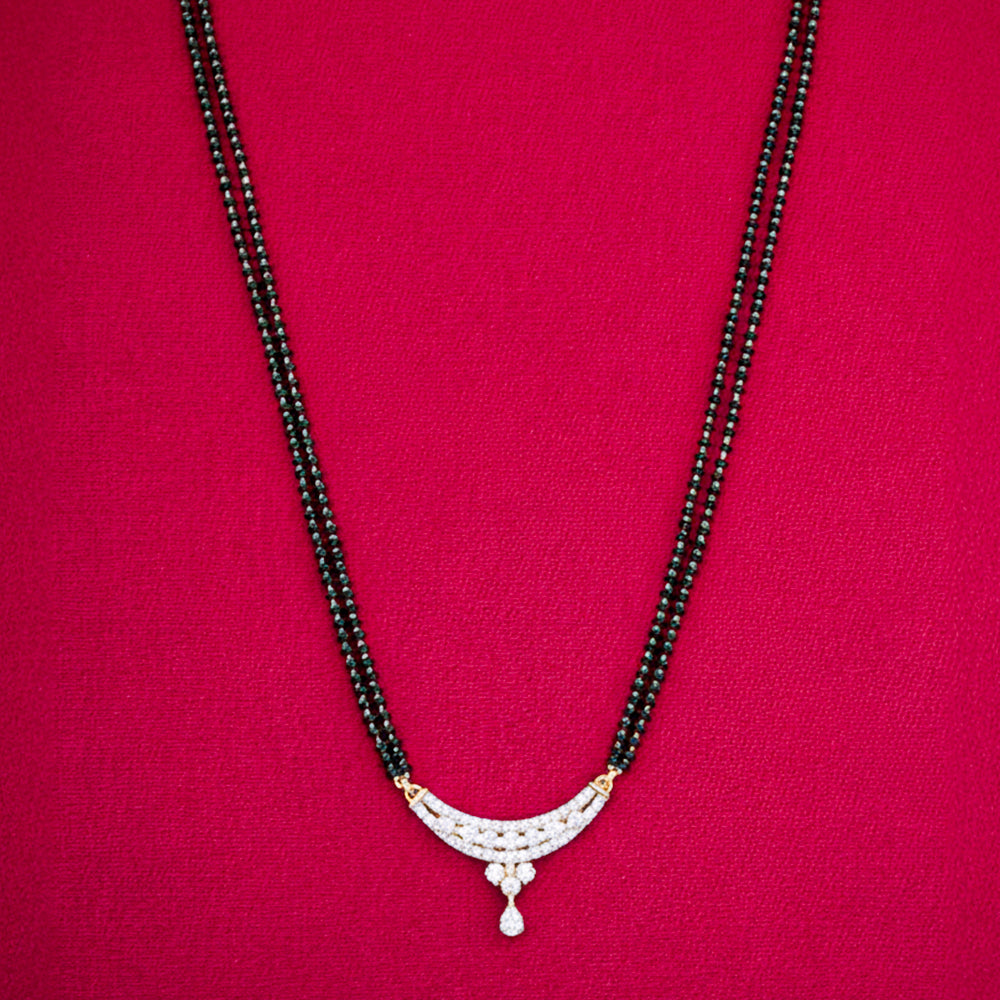 Modern Mangalsutra with Silver-Tone Pendant