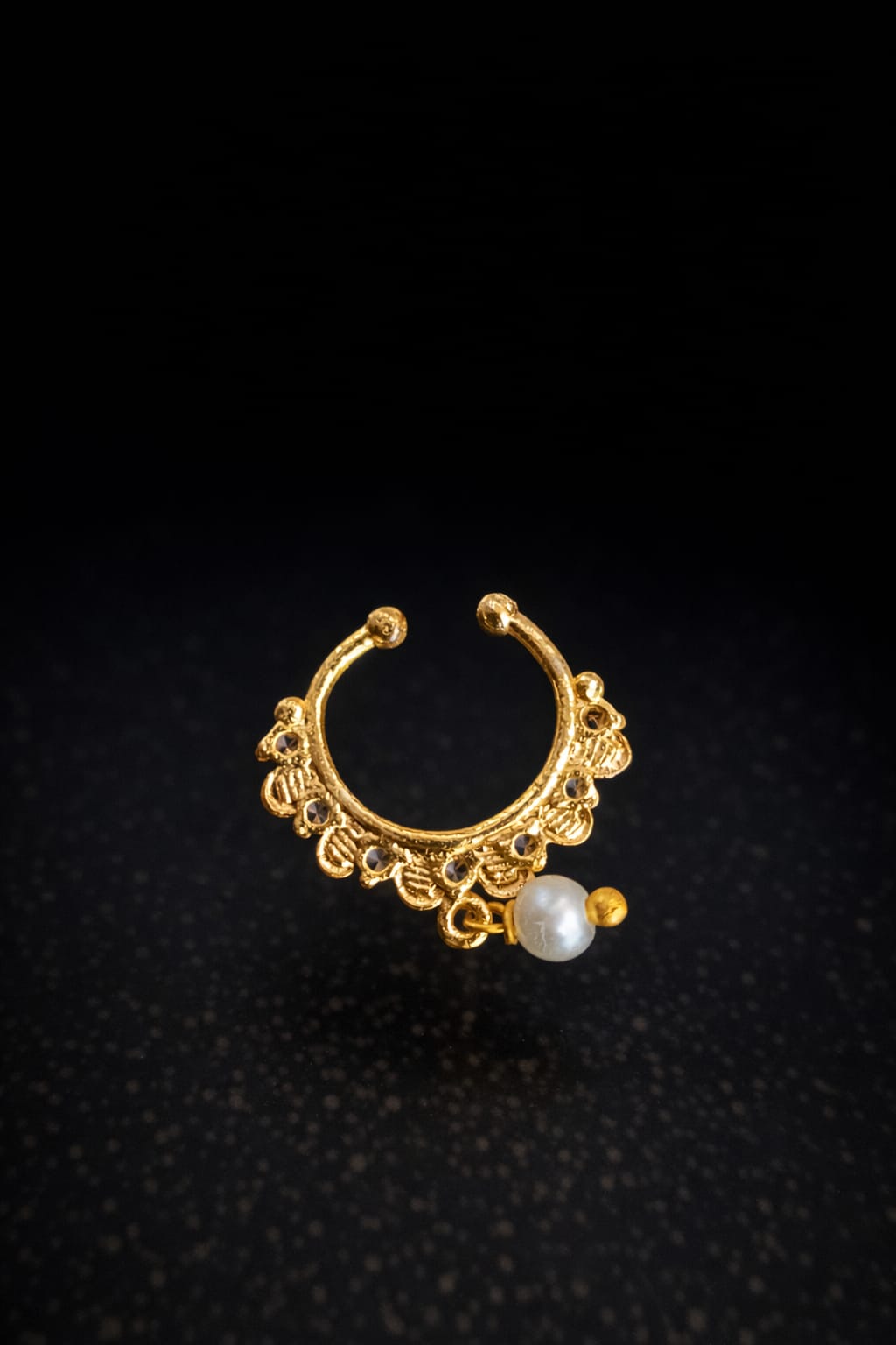Suvarna Pearl Charm Nose Ring