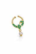 Mayura Emerald Pearl Nose Ring