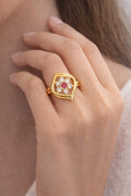 Royal Blossom Antique Gold Ring