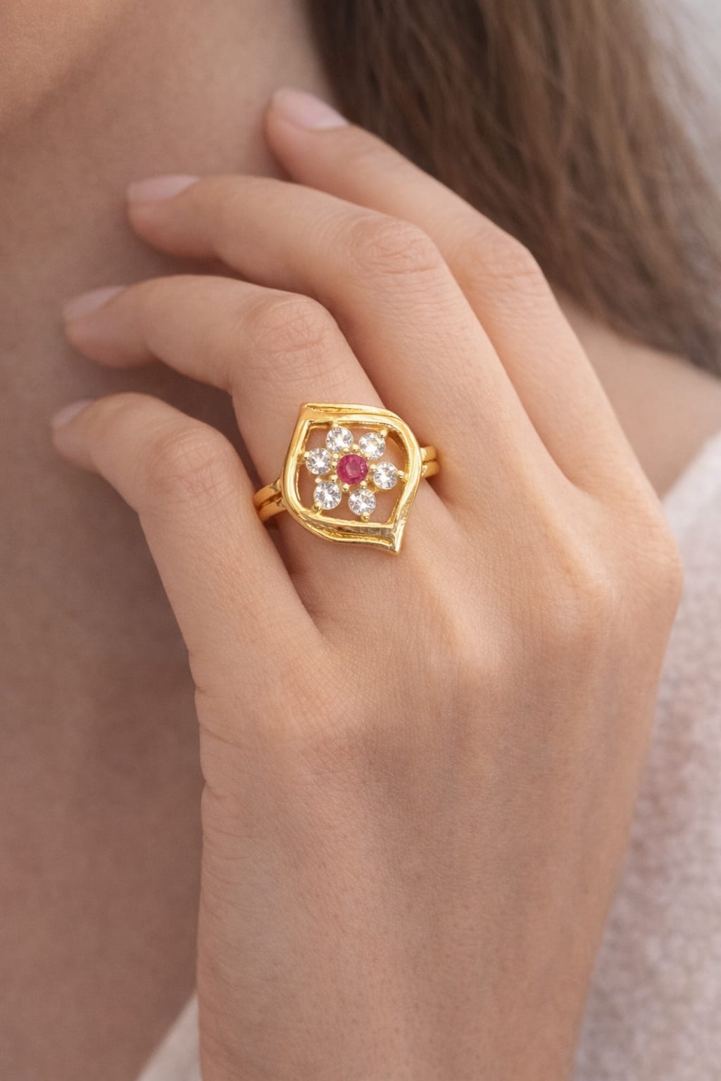 Royal Blossom Antique Gold Ring