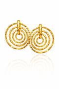 Golden Spiral Hoop Statement Earrings