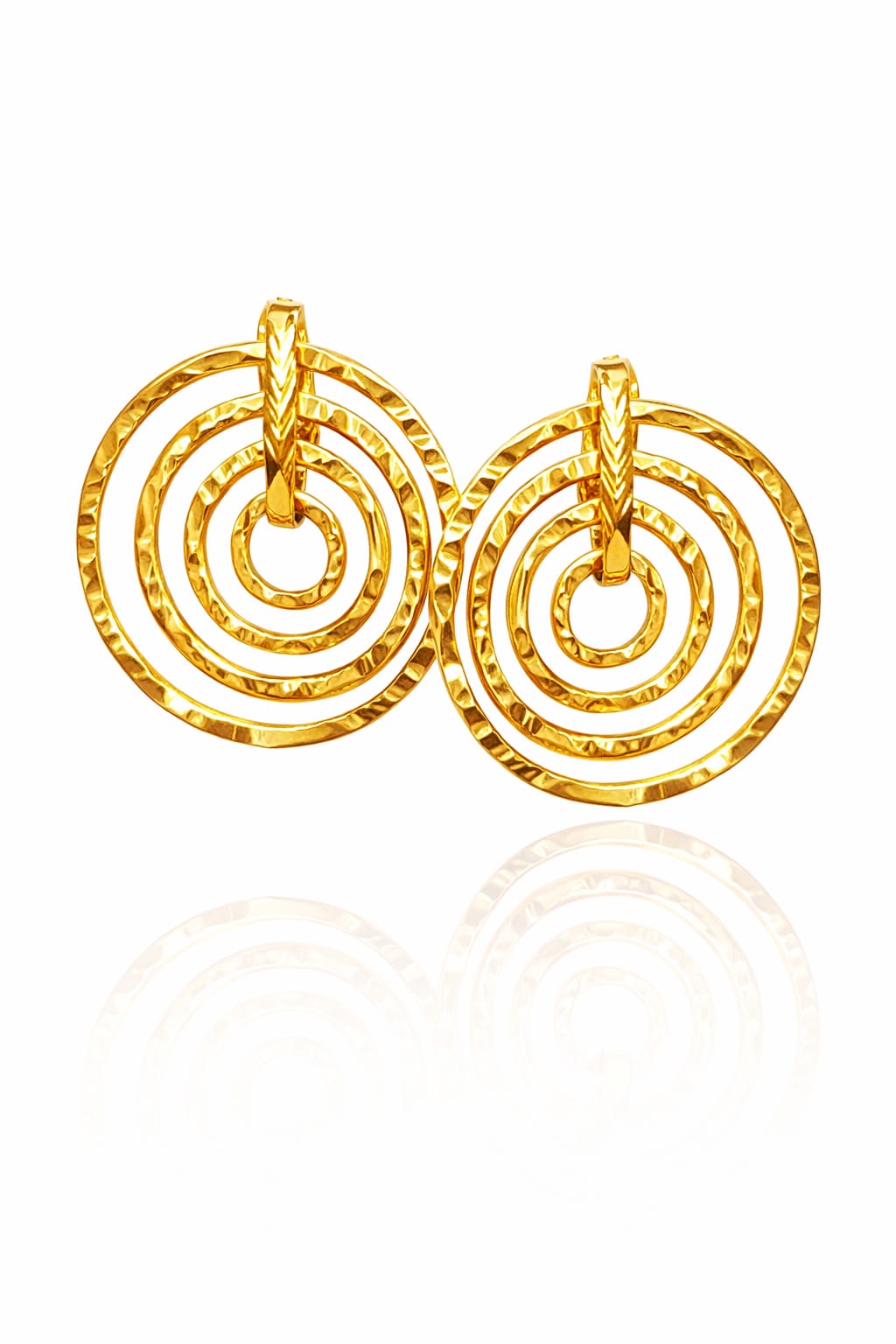 Golden Spiral Hoop Statement Earrings