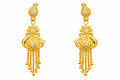 Traditional Gold Floral Tassel Dangler Earrings