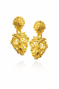 Golden Floral Antique Drop Earrings