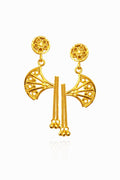 Antique Fan Drop Gold Earrings