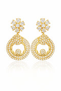 Floral Halo Sparkle Drop Earrings