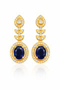 Royal Sapphire Teardrop Statement Earrings