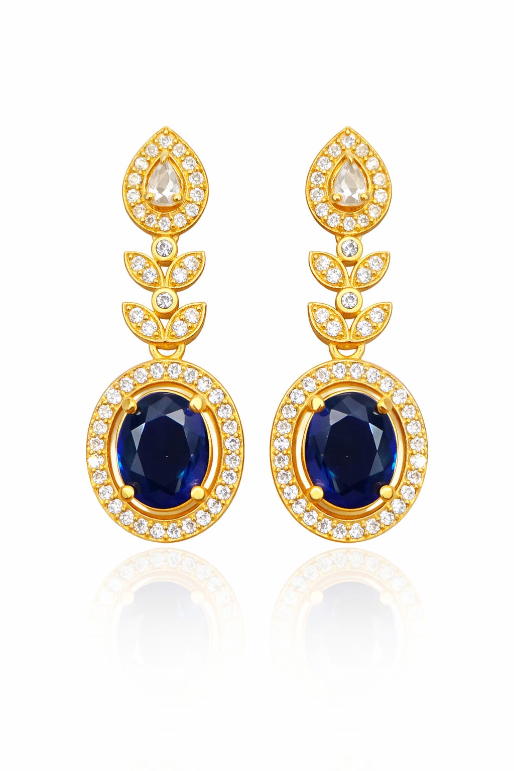 Royal Sapphire Teardrop Statement Earrings