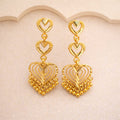 Golden Heart Drop Earring