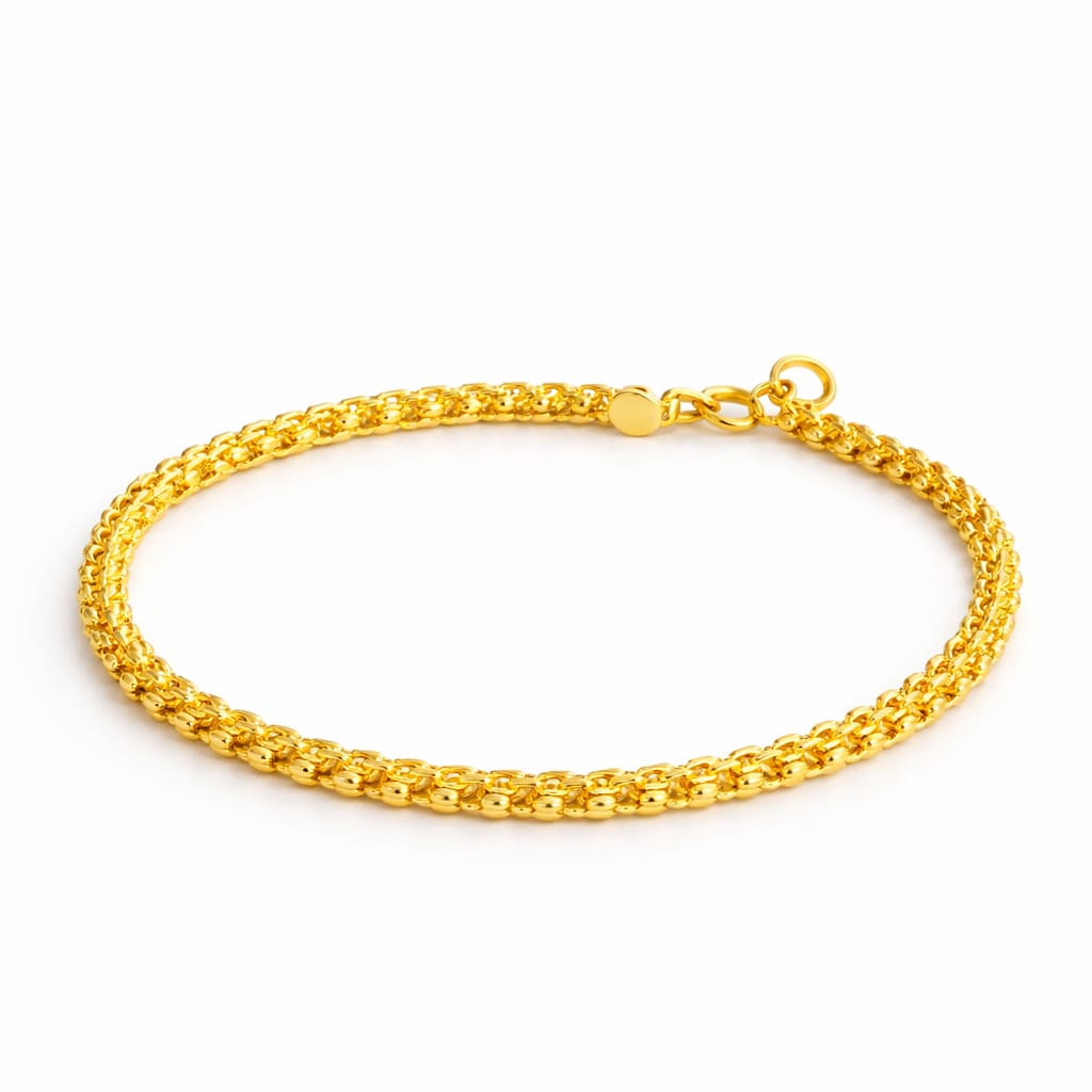 Double Bead Gold Bracelet