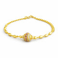 Antique Bead Charm Gold Bracelet