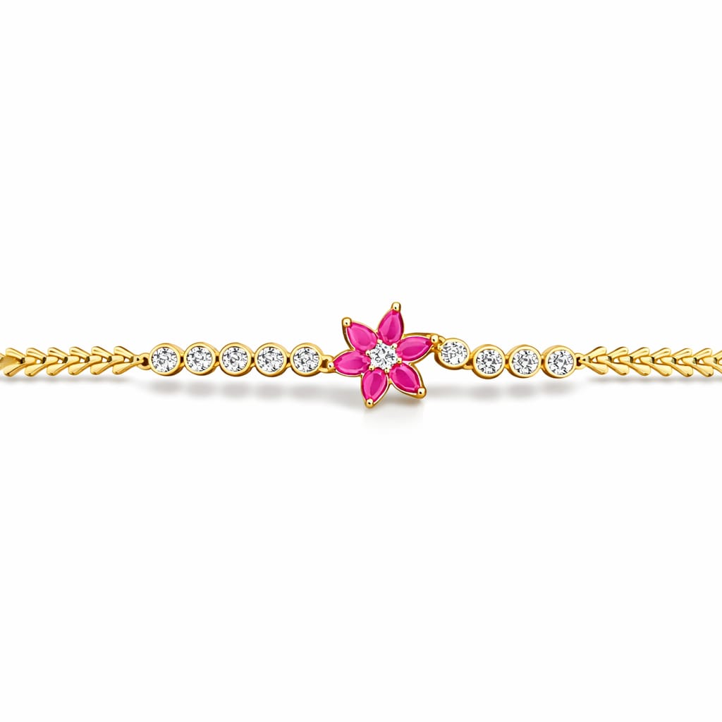Floral Crystal Gold Bracelet