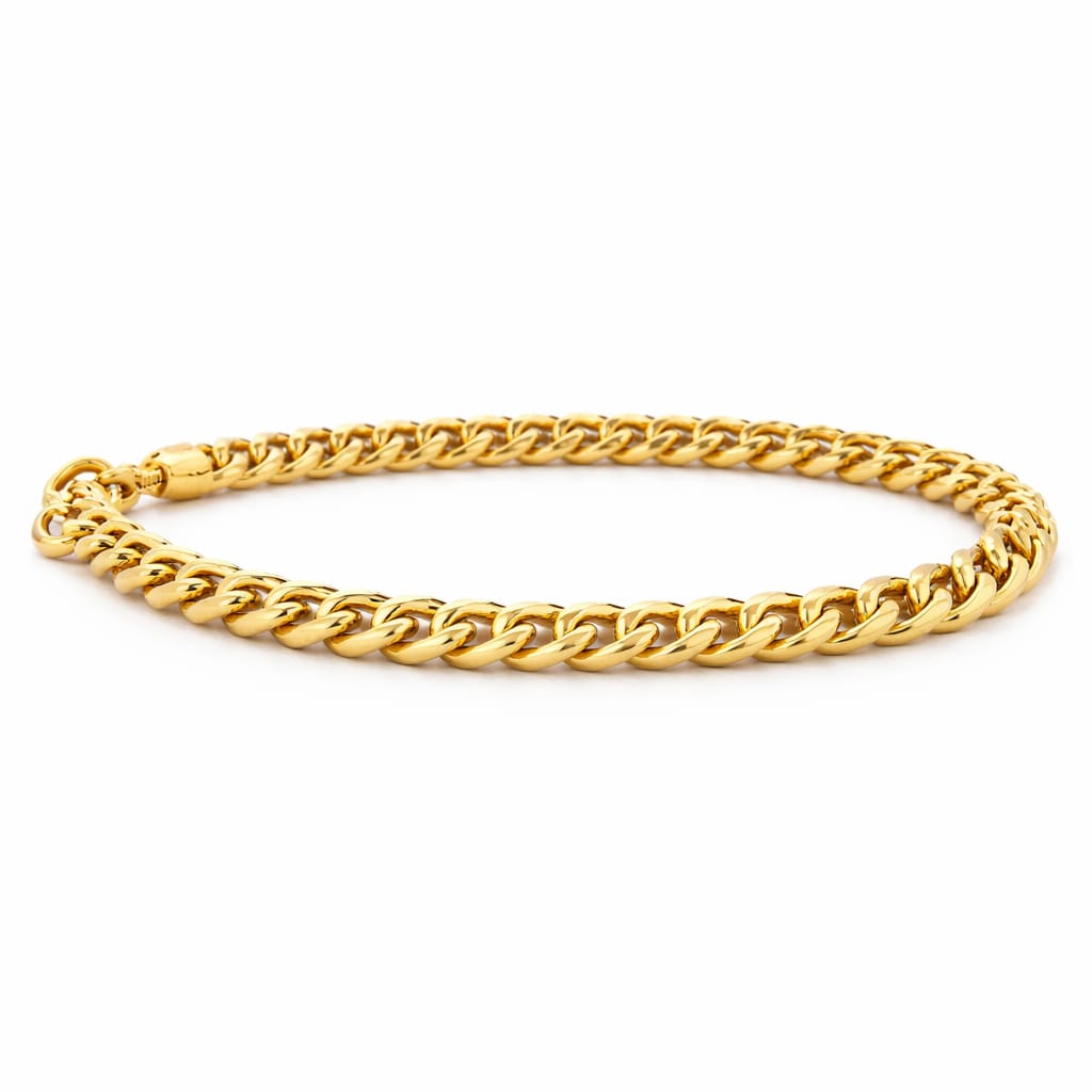 Textured Figaro Gold Bracelet
