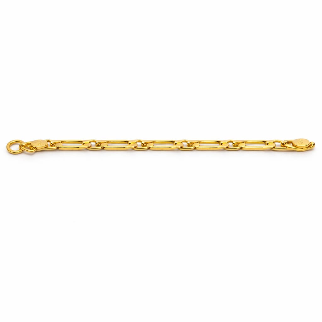 Slim Flat-Link Gold Chain Bracelet