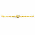 Minimal Gold Bead Bracelet with Square Charm