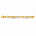 Triple-Layer Gold Bead Bracelet with Crystal Accent