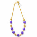 Purple Bead Gold Chain Necklace